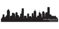 Melbourne, Australia city skyline. Detailed vector silhouette