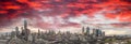 Melbourne, Australia. Sunset aerial panorama of city skyline Royalty Free Stock Photo