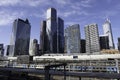 Melbourne CBD cityscape with skyscrapers and Southern Cross railway station Royalty Free Stock Photo