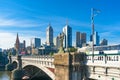 Melbourne CBD skyline with Princess Bridge on foreground