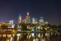 Melbourne Central Business District cityscape with office buildings at night