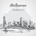 Melbourne city scape sketch - Australia.