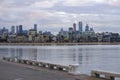 Melbourne city skyline as view from Station Pier