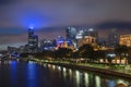 Melbourne city skyline over Yarra river after dark Royalty Free Stock Photo