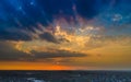 Melbourne city skyline at sunset Royalty Free Stock Photo