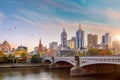 Melbourne city skyline at twilight, Australia Royalty Free Stock Photo