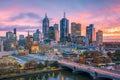 Melbourne city skyline at twilight Royalty Free Stock Photo