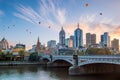 Melbourne city skyline at twilight Royalty Free Stock Photo