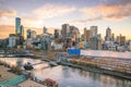 Melbourne city skyline at twilight Royalty Free Stock Photo