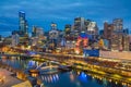 Melbourne city skyline at twilight Royalty Free Stock Photo