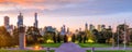 Melbourne city skyline at twilight in Australia Royalty Free Stock Photo