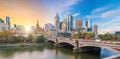 Melbourne city skyline at twilight in Australia Royalty Free Stock Photo