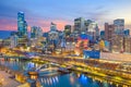 Melbourne city skyline at twilight Royalty Free Stock Photo