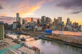 Melbourne city skyline at twilight Royalty Free Stock Photo