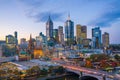 Melbourne city skyline at twilight Royalty Free Stock Photo