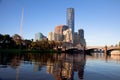 Melbourne City and Yarra River at Sunrise Royalty Free Stock Photo