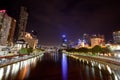 Melbourne City and Yarra River Wide Angle Royalty Free Stock Photo