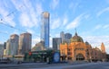 Melbourne cityscape Flinders street station Australia