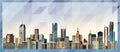 Melbourne skyline vector colorful poster on beautiful triangular texture background Royalty Free Stock Photo