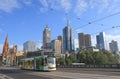 Melbourne cityscape tram Australia Royalty Free Stock Photo