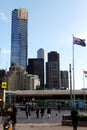 Melbourne Federation Square and City View Royalty Free Stock Photo