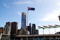 Melbourne Federation Square and City View Royalty Free Stock Photo