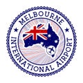 Melbourne International Airport stamp.