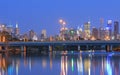 Melbourne night cityscape Australia Royalty Free Stock Photo