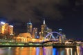Melbourne night cityscape Australia Royalty Free Stock Photo