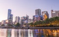 MELBOURNE - OCTOBER 2015: Beautiful city skyline over Yarra rive Royalty Free Stock Photo