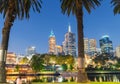 MELBOURNE - OCTOBER 2015: Beautiful city skyline over Yarra rive Royalty Free Stock Photo