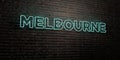MELBOURNE -Realistic Neon Sign on Brick Wall background - 3D rendered royalty free stock image