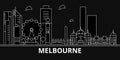 Melbourne silhouette skyline. Australia - Melbourne vector city, australian linear architecture, buildings. Melbourne