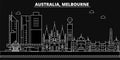 Melbourne silhouette skyline. Australia - Melbourne vector city, australian linear architecture. Melbourne line travel Royalty Free Stock Photo