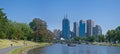 Melbourne skyline along the Yarra River Royalty Free Stock Photo