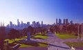 Australia: The Skyline of Melbourne seen from the war museum