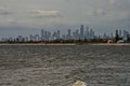 Melbourne skyline from the ocean Royalty Free Stock Photo