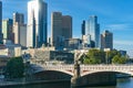 Melbourne skyline with Princess bridge on sunny day