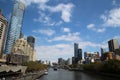 Melbourne skyline seen from Princes Bridge, Australia Royalty Free Stock Photo