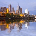 Melbourne Skyline at Twilight Royalty Free Stock Photo