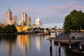 Melbourne sunset by the yarra river