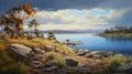 Melbourne And Tasmania: Reverent And Tranquil Landscape Paintings In The Style Of Paleocore
