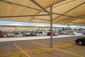 Melbourne, VIC/Australia-Jan 29th 2020: car park with shade canopies in a shopping centre. Royalty Free Stock Photo