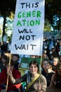 Students protesting peacefully at climate strike in Melbourne