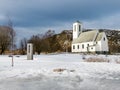 Melbu Church on Hadsel Island, Vesteralen, Norway Royalty Free Stock Photo