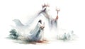 Melchizedek. Old Testament. Watercolor Biblical Illustration