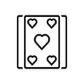 Black line icon for Meld, card and casino Royalty Free Stock Photo