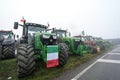 Italian farmers protest with tractors against EU agricultural policies