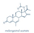 Melengestrol acetate MGA cattle growth promoter Skeletal formula.