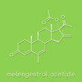 Melengestrol acetate MGA cattle growth promoter Skeletal formula.